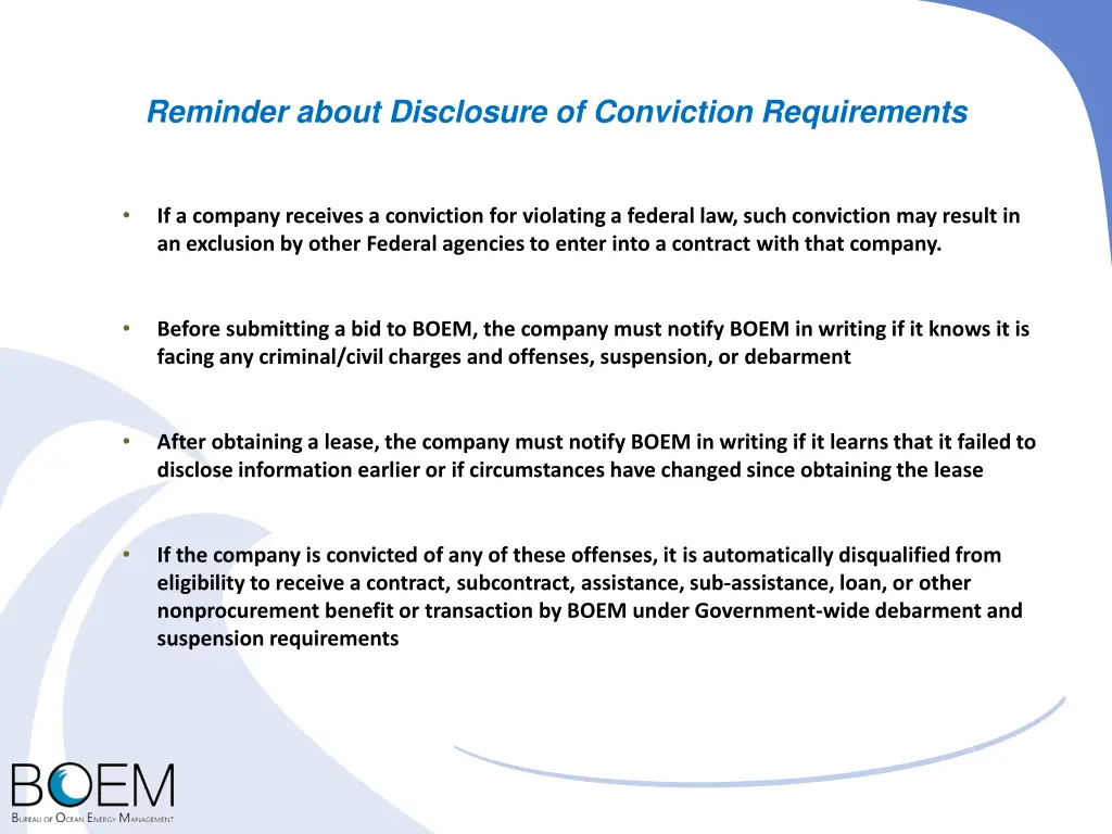 reminder about disclosure of conviction