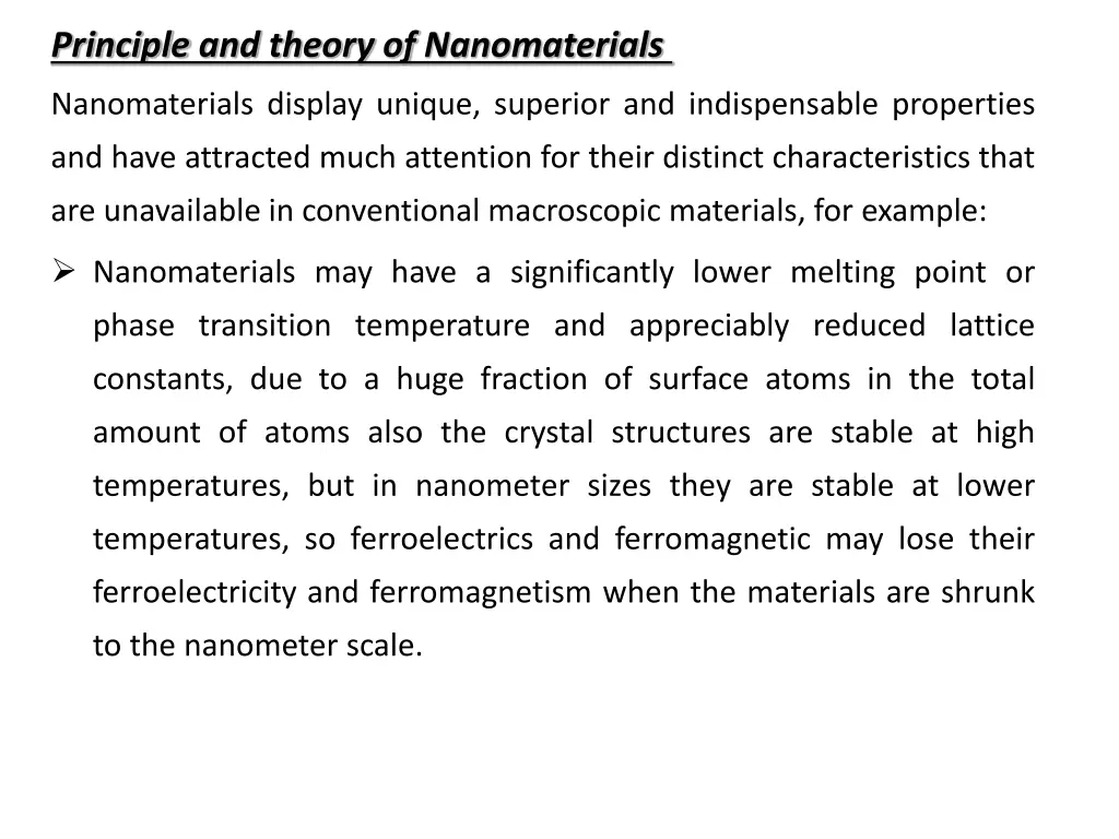 principle and theory of nanomaterials 1