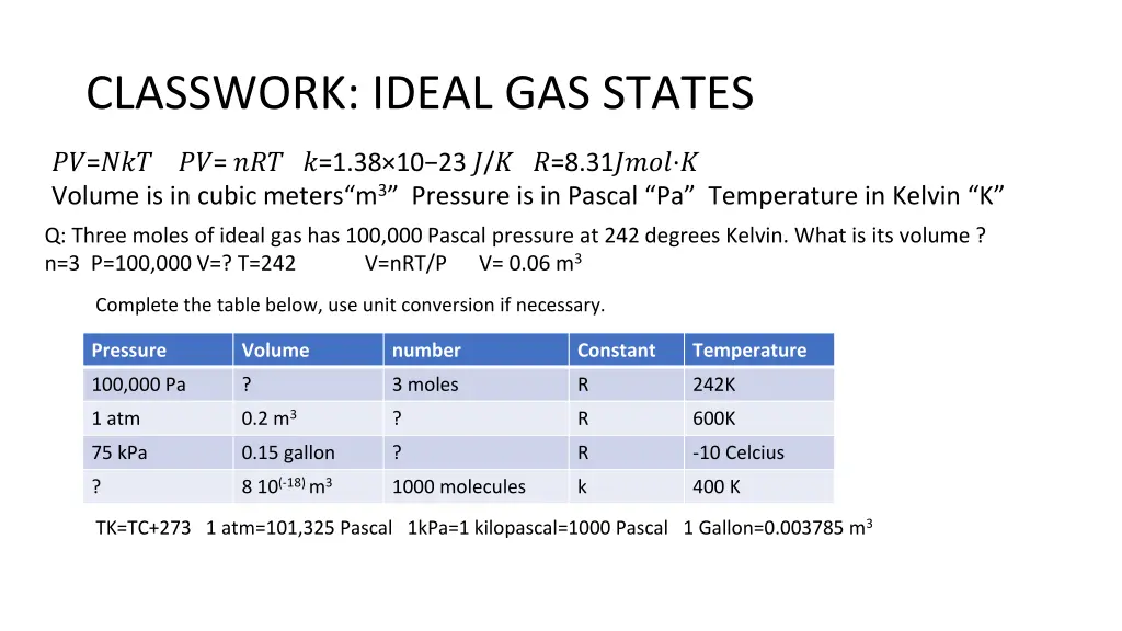 classwork ideal gas states