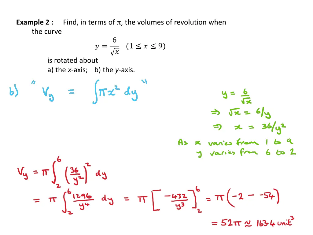 example 2 find in terms of the volumes 1