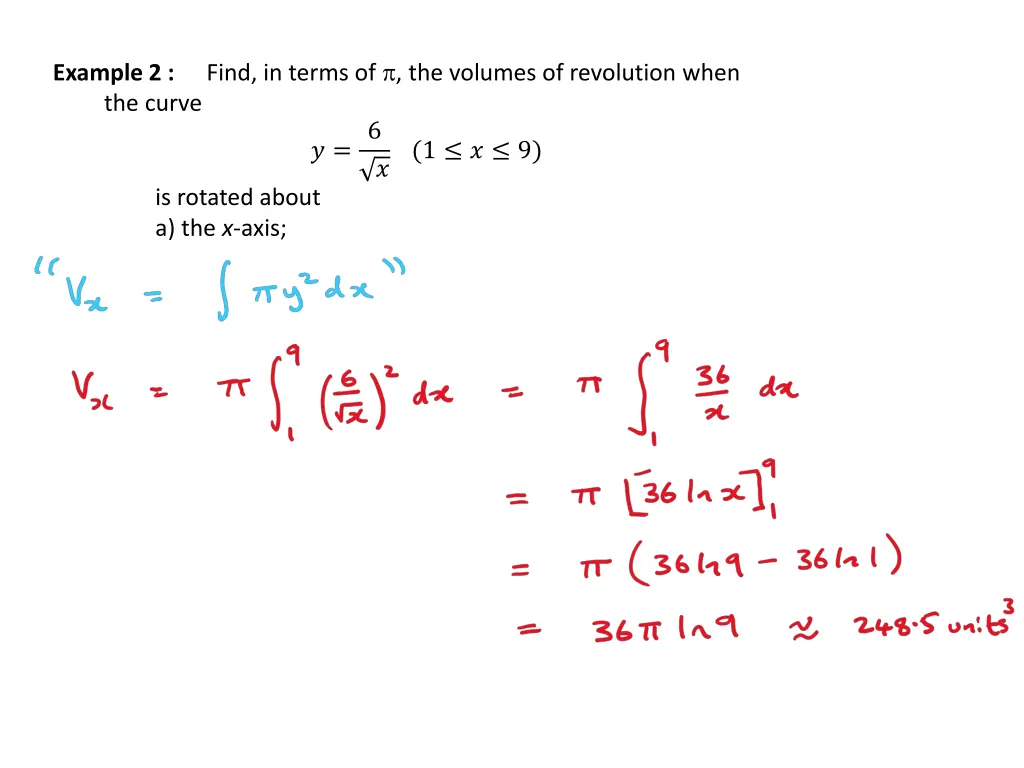 example 2 find in terms of the volumes