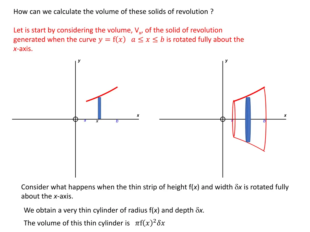 how can we calculate the volume of these solids