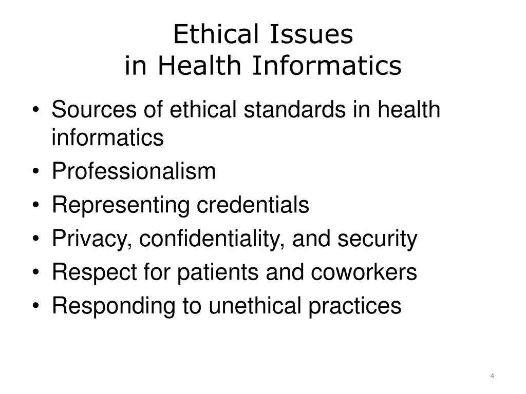 ethical issues in health informatics