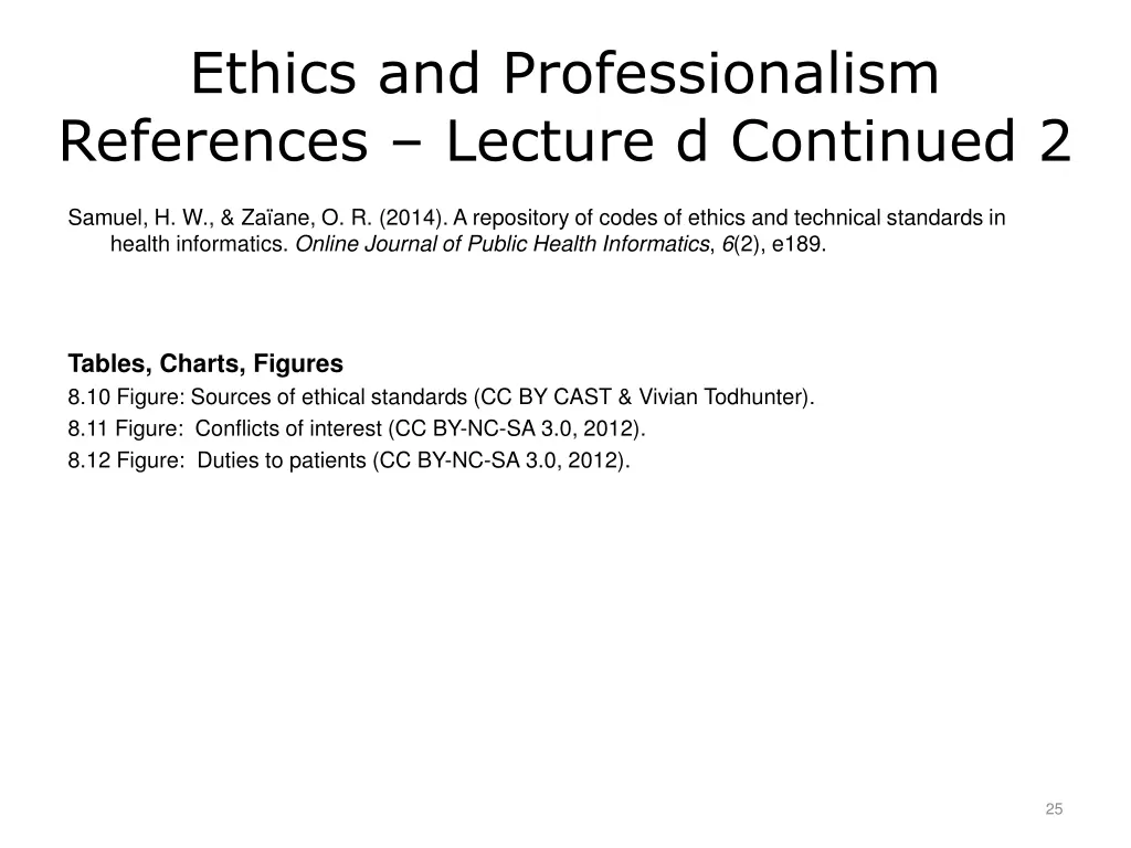 ethics and professionalism references lecture 1