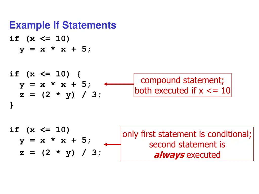 example if statements if x 10 y x x 5