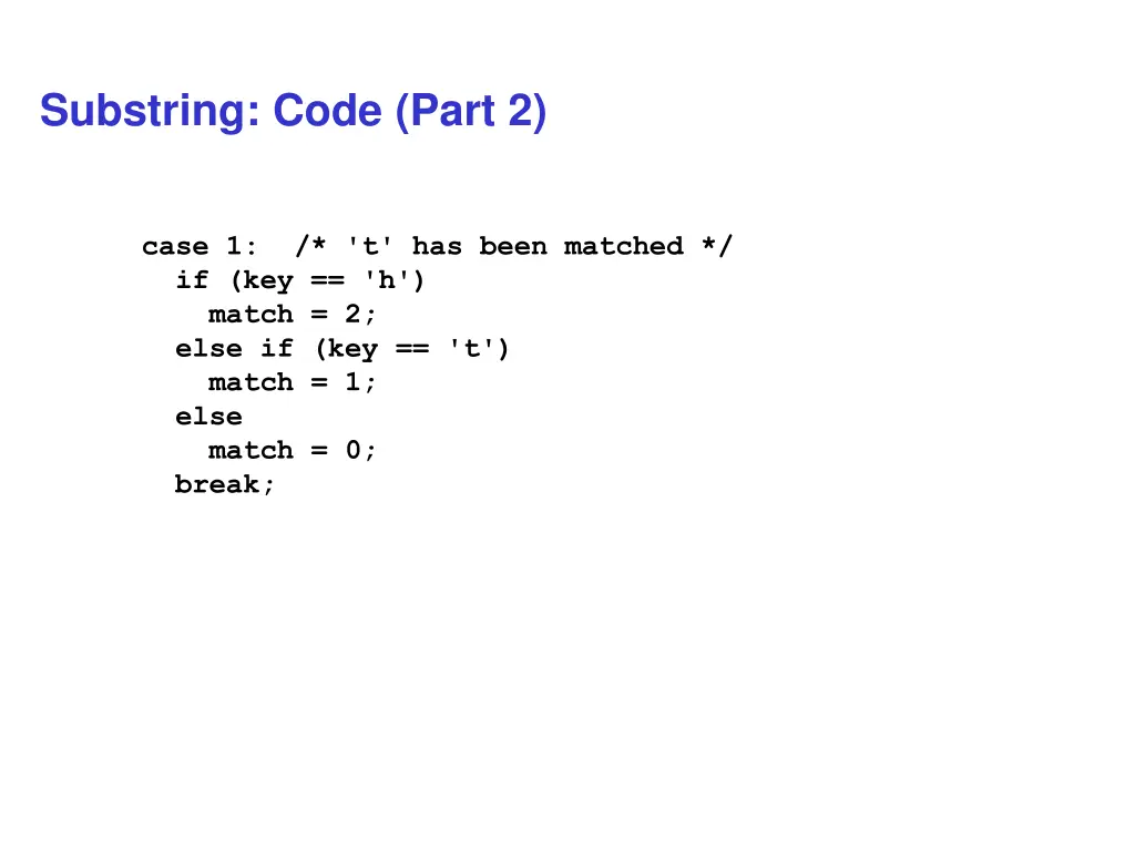 substring code part 2
