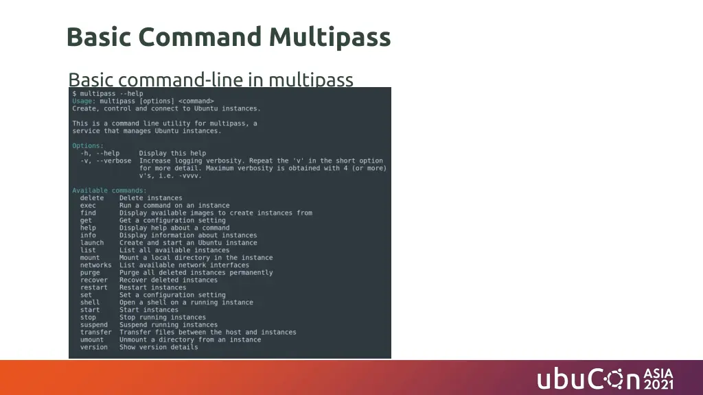 basic command multipass