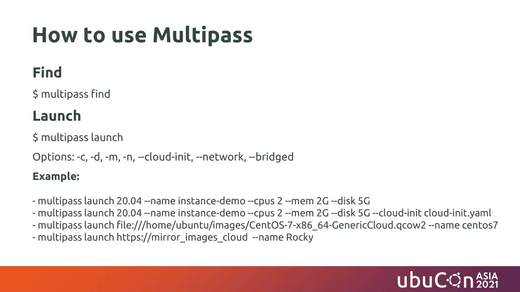 how to use multipass