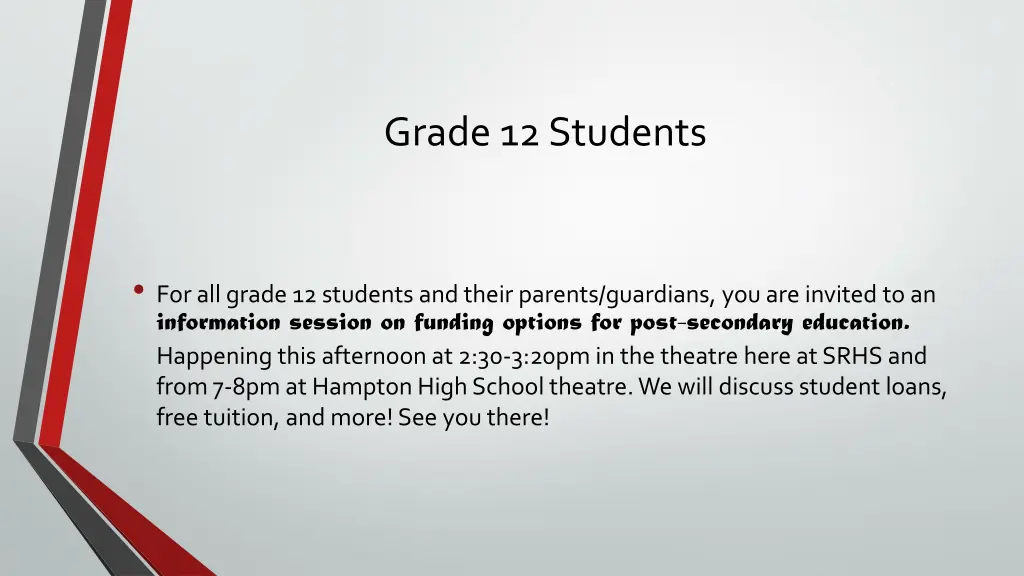 grade 12 students