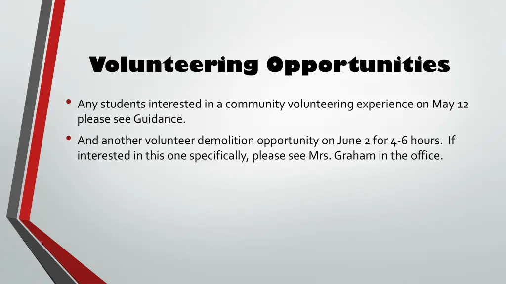 volunteering opportunities