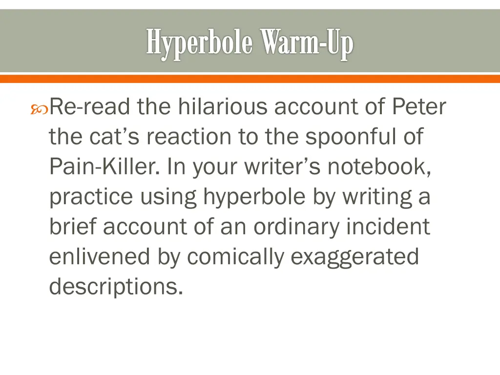 hyperbole warm up