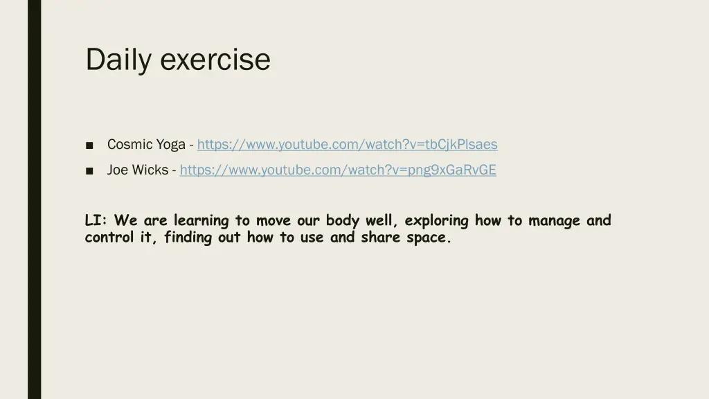 daily exercise