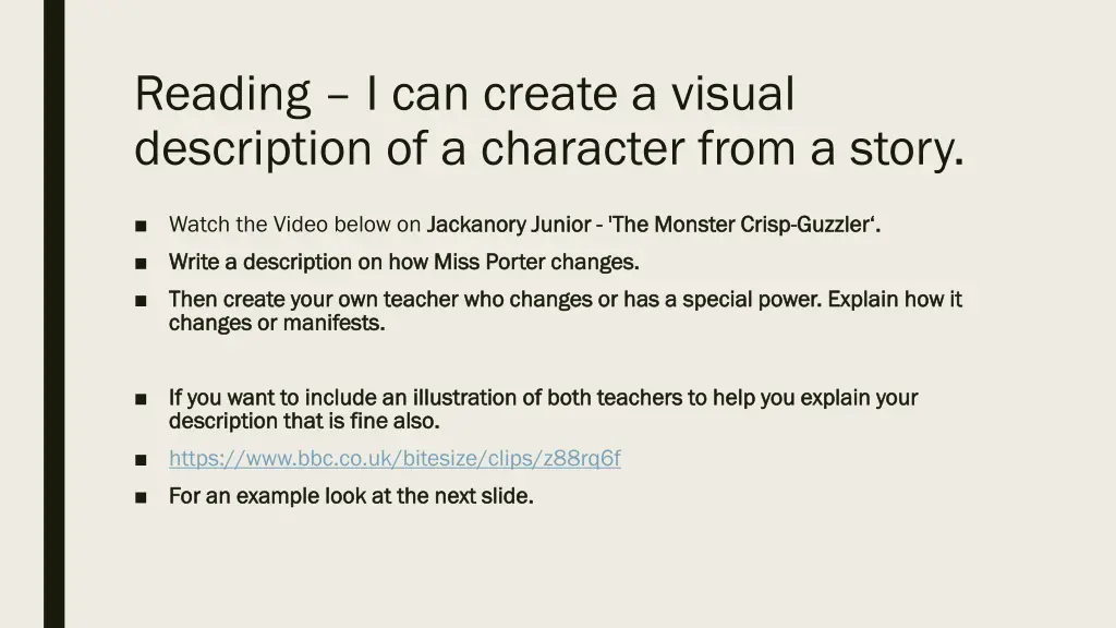 reading i can create a visual description