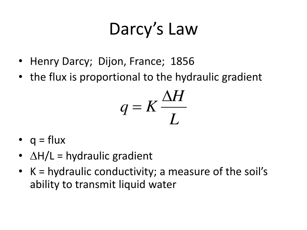 darcy s law