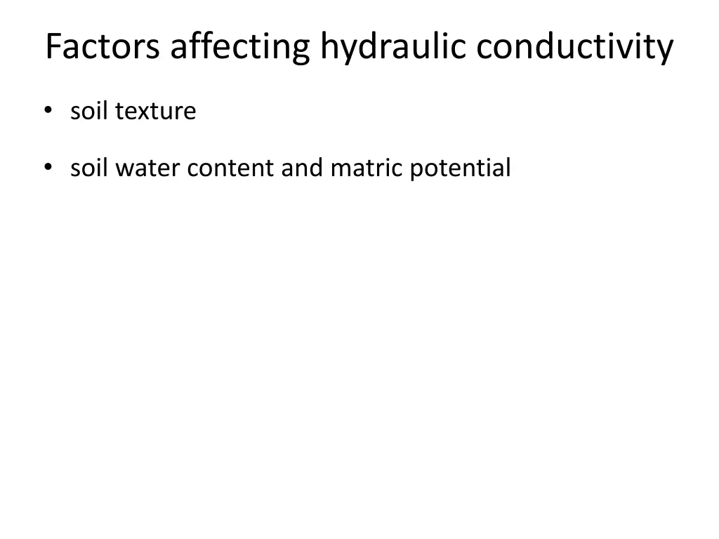 factors affecting hydraulic conductivity 1