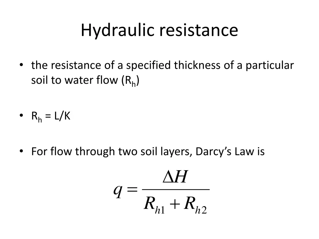 hydraulic resistance