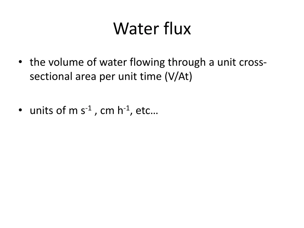 water flux