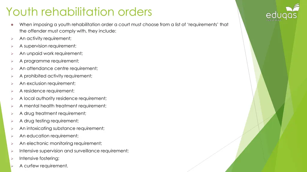 youth rehabilitation orders 1