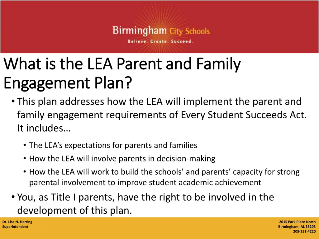 what is the lea parent and family what
