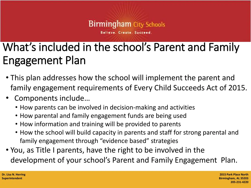 what s included in the school s parent and family