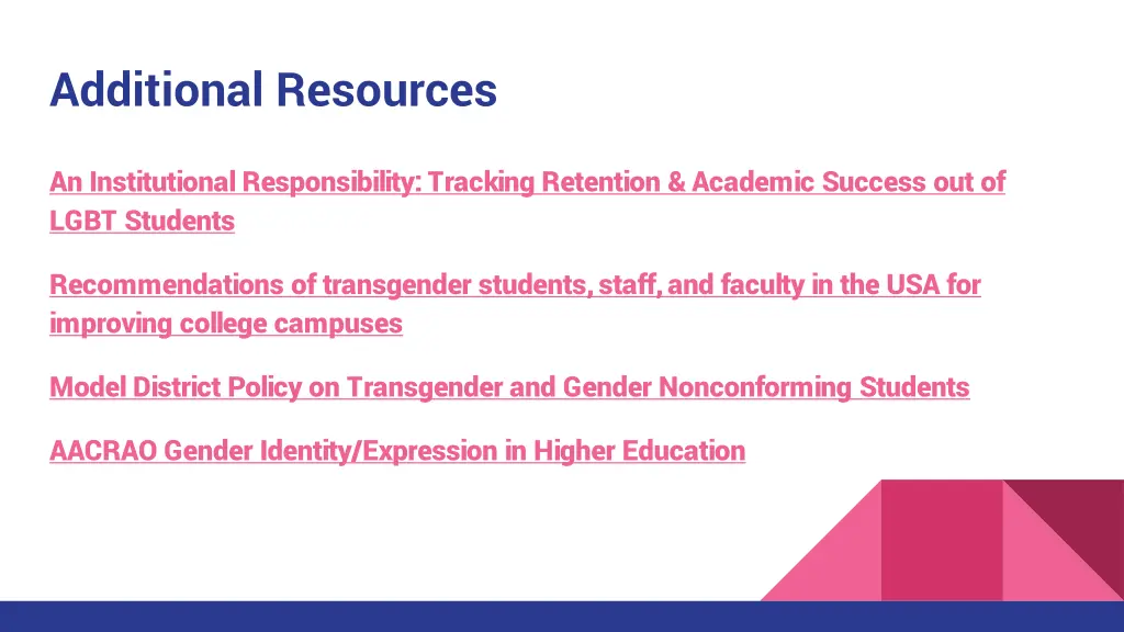 additional resources