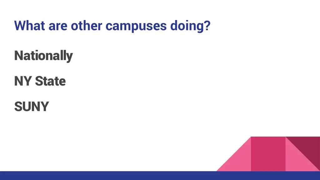 what are other campuses doing