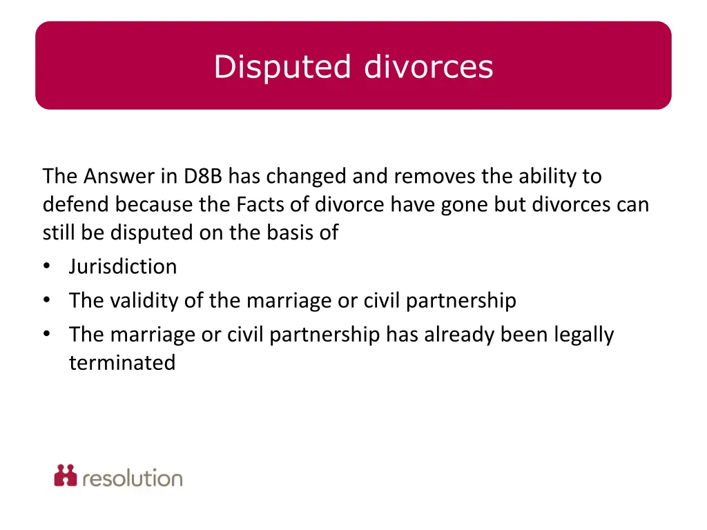disputed divorces