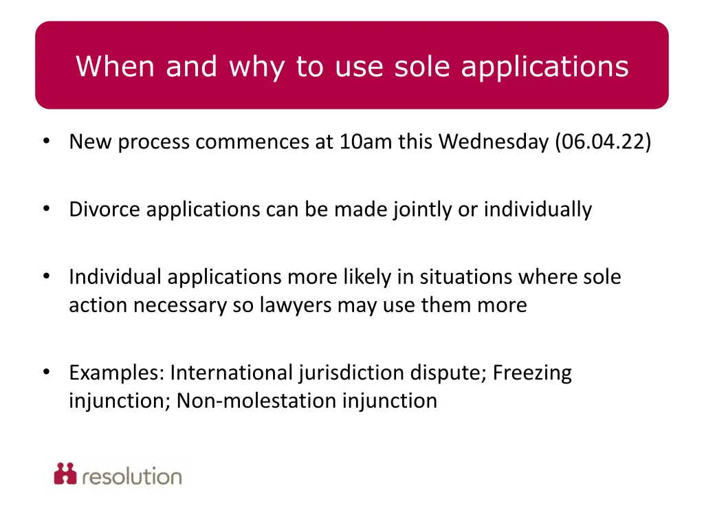 when and why to use sole applications