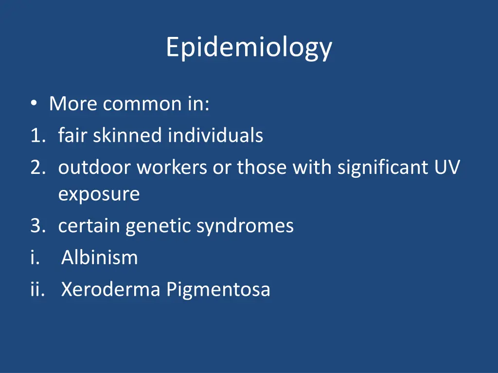 epidemiology