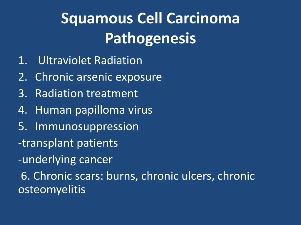 squamous cell carcinoma pathogenesis