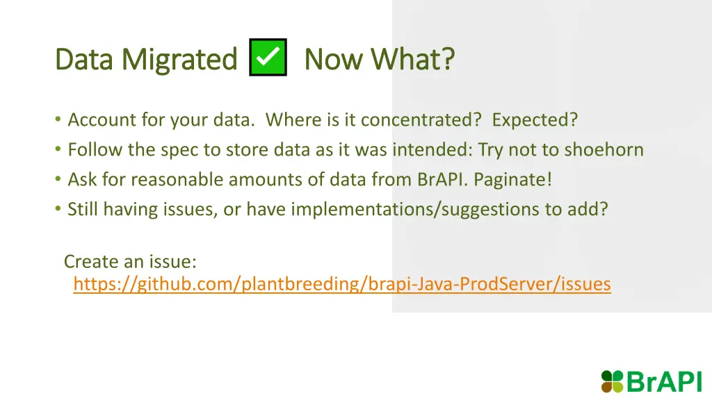 data migrated data migrated