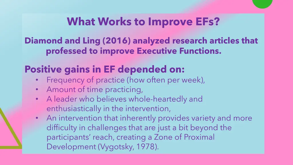 what works to improve efs