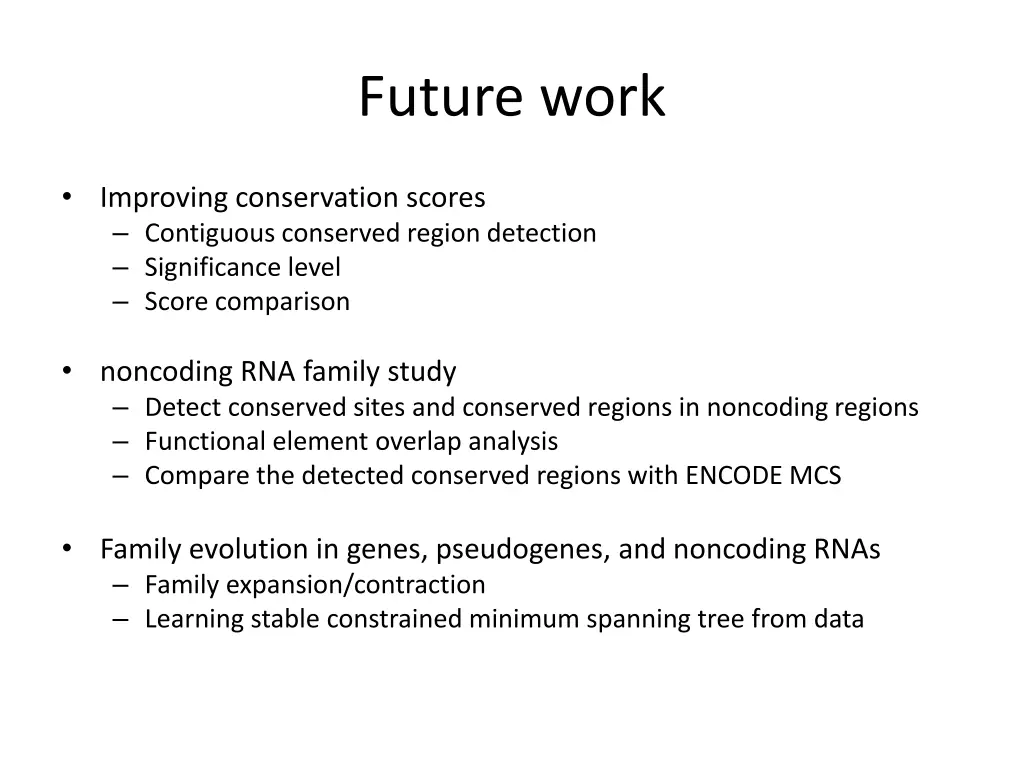 future work