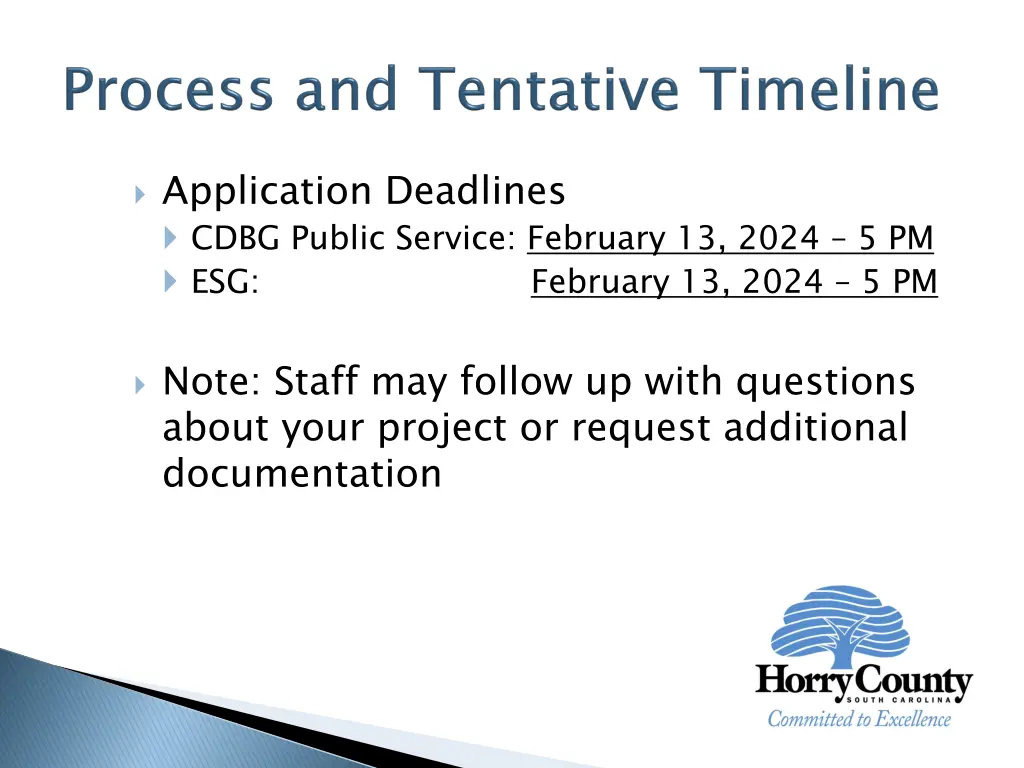 application deadlines cdbg public service