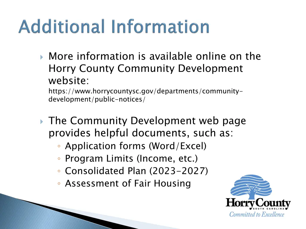 more information is available online on the horry