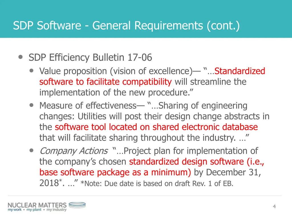 sdp software general requirements cont