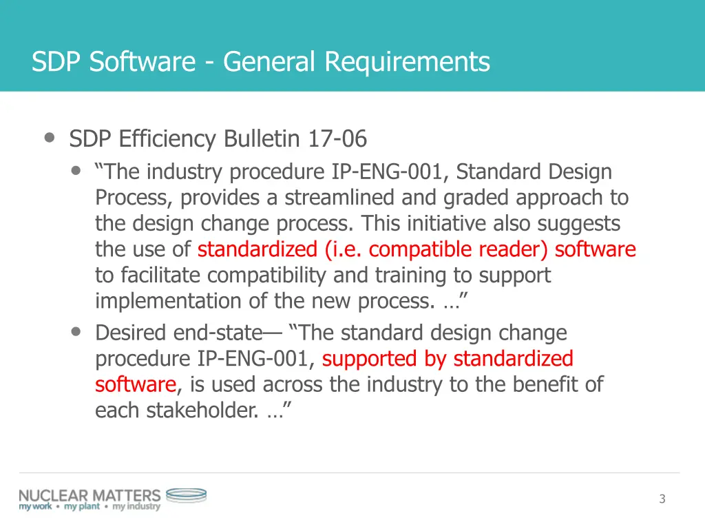 sdp software general requirements