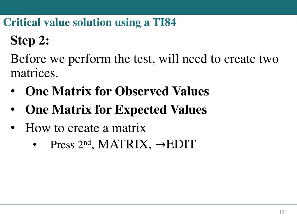 critical value solution using a ti84 1