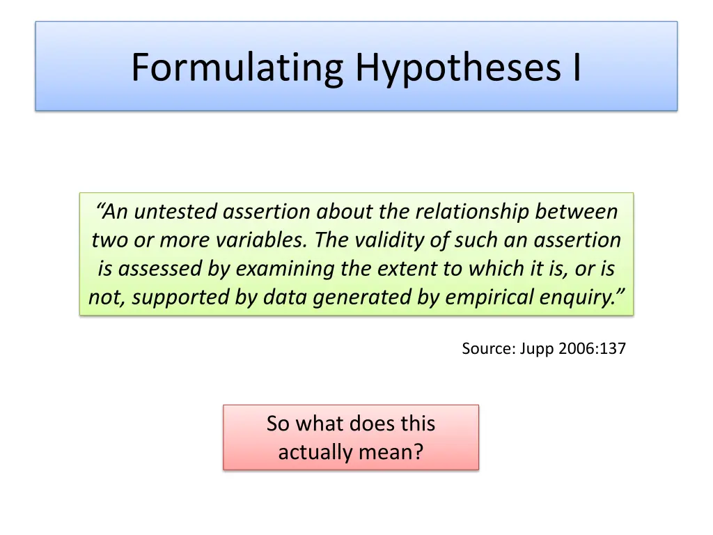 formulating hypotheses i
