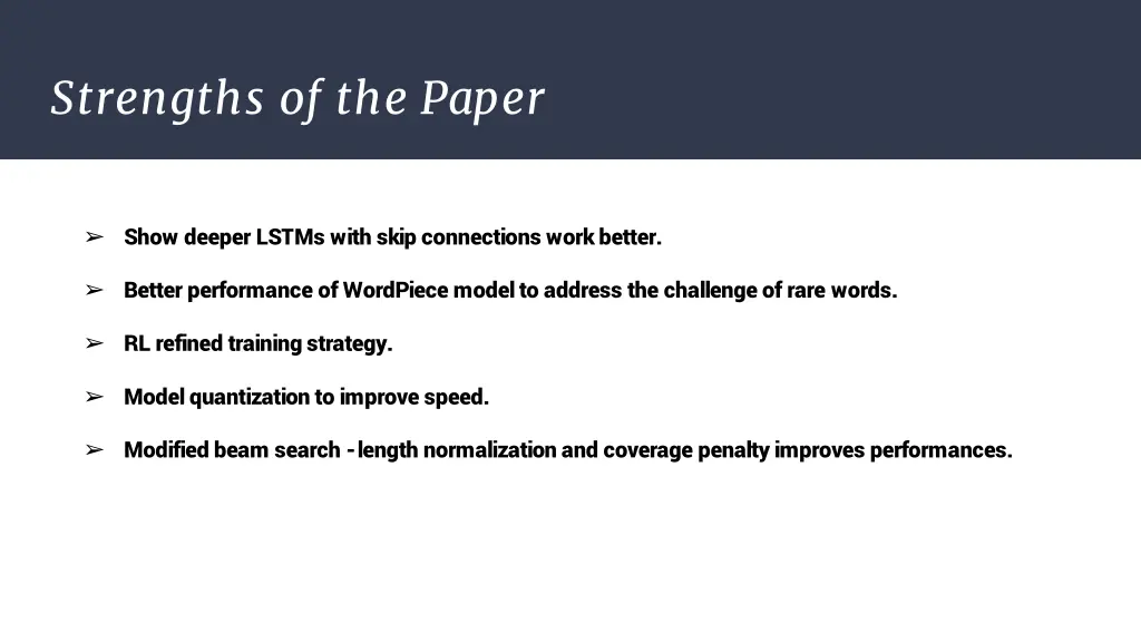 strengths of the paper