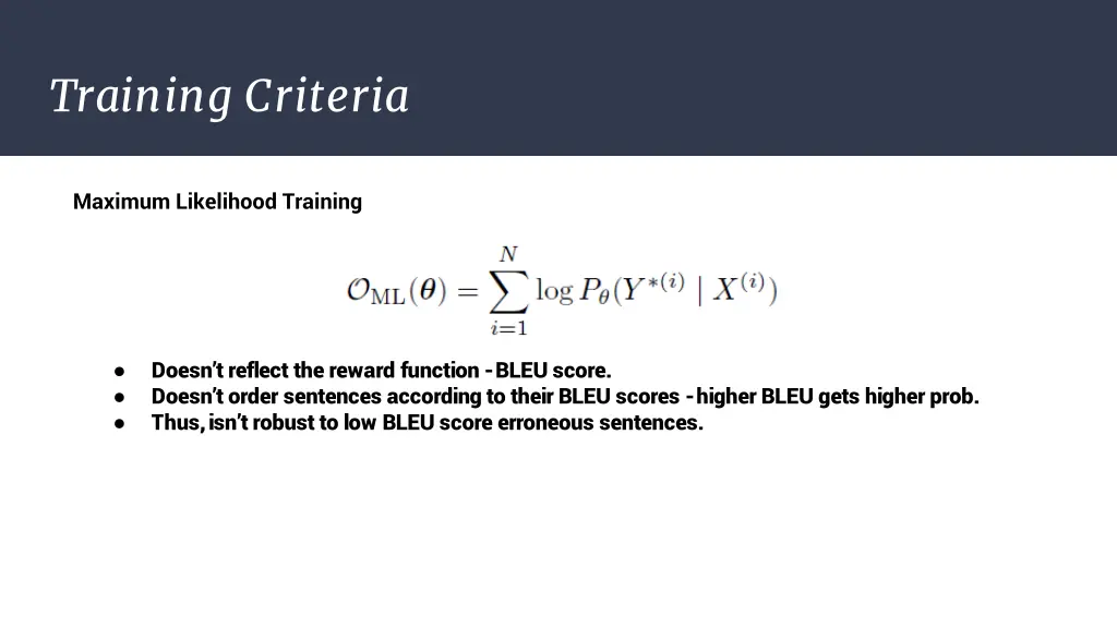 training criteria
