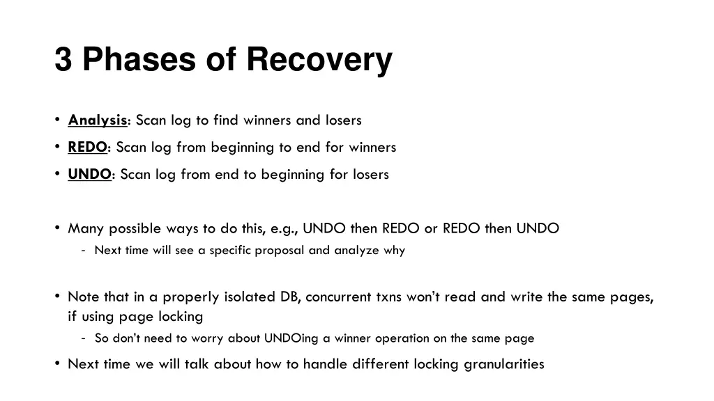3 phases of recovery