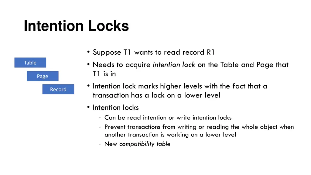 intention locks