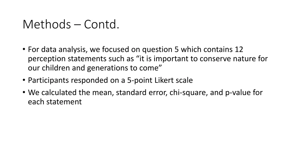methods contd