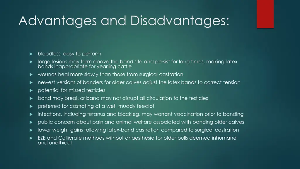 advantages and disadvantages