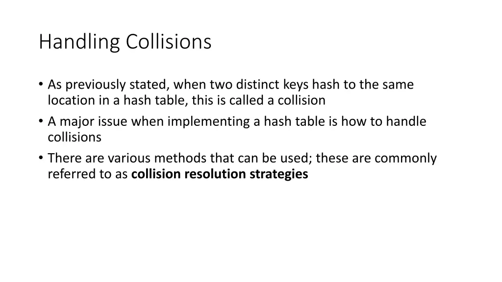 handling collisions