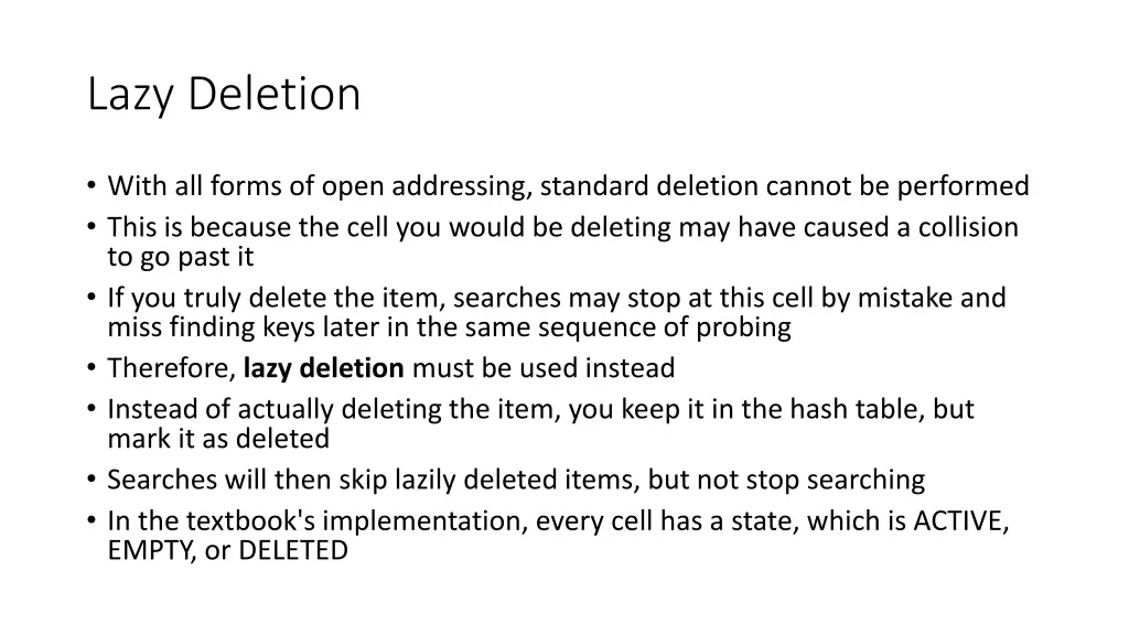 lazy deletion