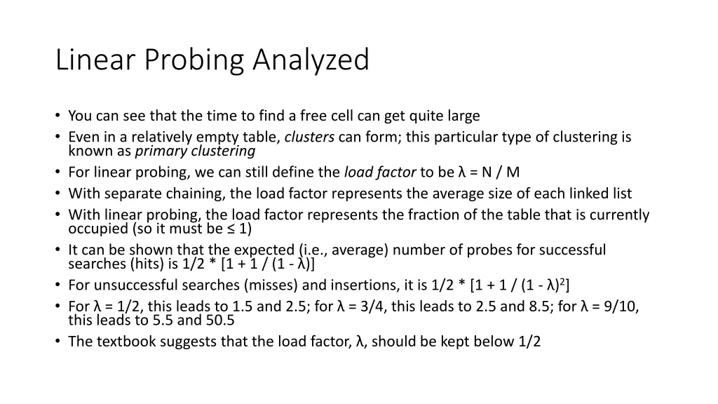 linear probing analyzed