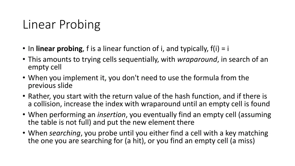 linear probing