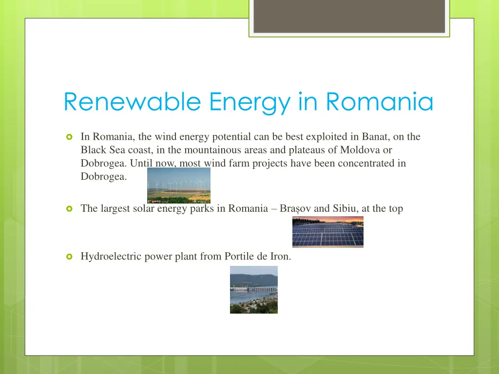 renewable energy in romania